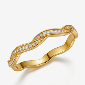 Wavy Diamond Gold Band